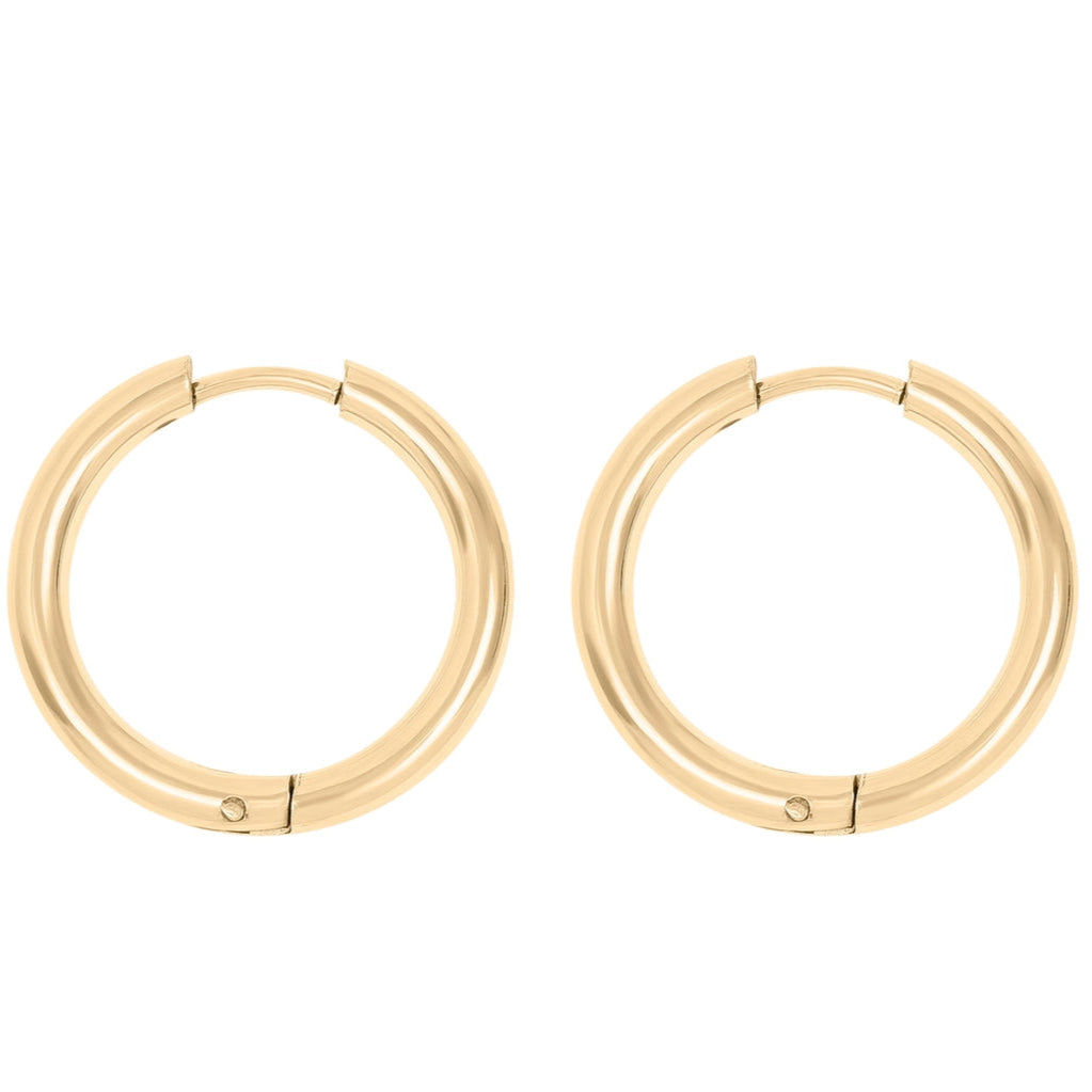 Ronde huggie hoepeloorbellen - By Moona