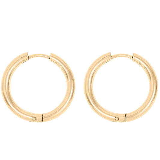 Ronde huggie hoepeloorbellen - By Moona